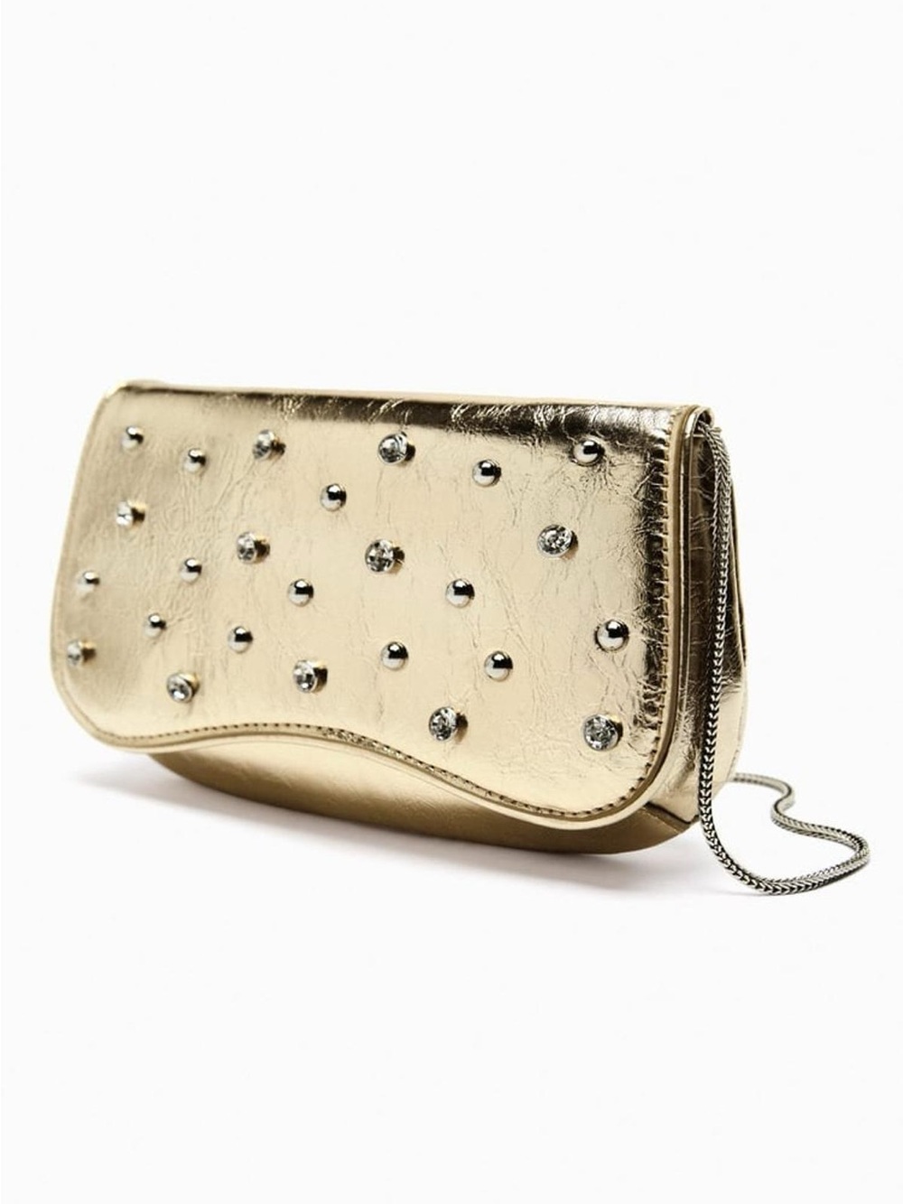 Zara Gold Studded Diamond Bag